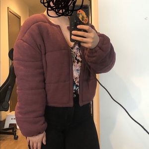 Plum cropped cardigan